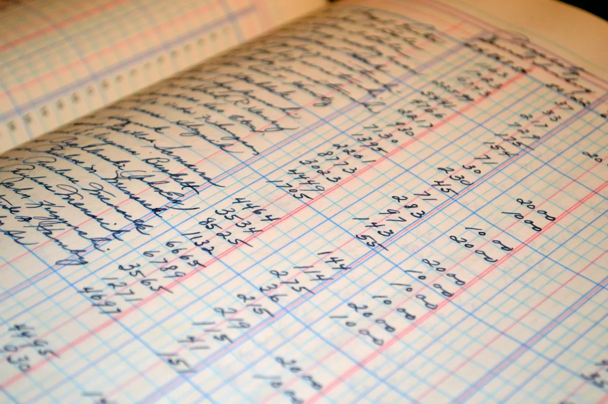 Livre de comptes avec charges et déductions détaillées pour activité immobilière