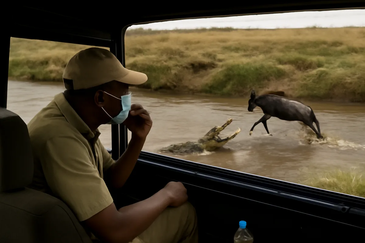 Sécurité et hygiène pendant les sorties — Restez toujours dans le véhicule sauf avis contraire. Les berges de la rivière Mara abritent des crocodiles et les scènes de chasse peuvent dégénérer rapidement. Pensez aussi à adopter des mesures sanitaires simples :