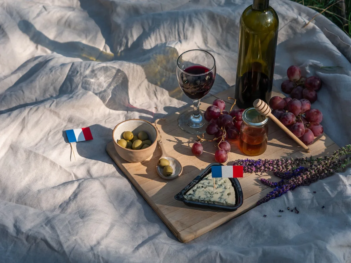 Plateau de fromages auvergnats traditionnels : saint-nectaire, cantal et bleu d'Auvergne.