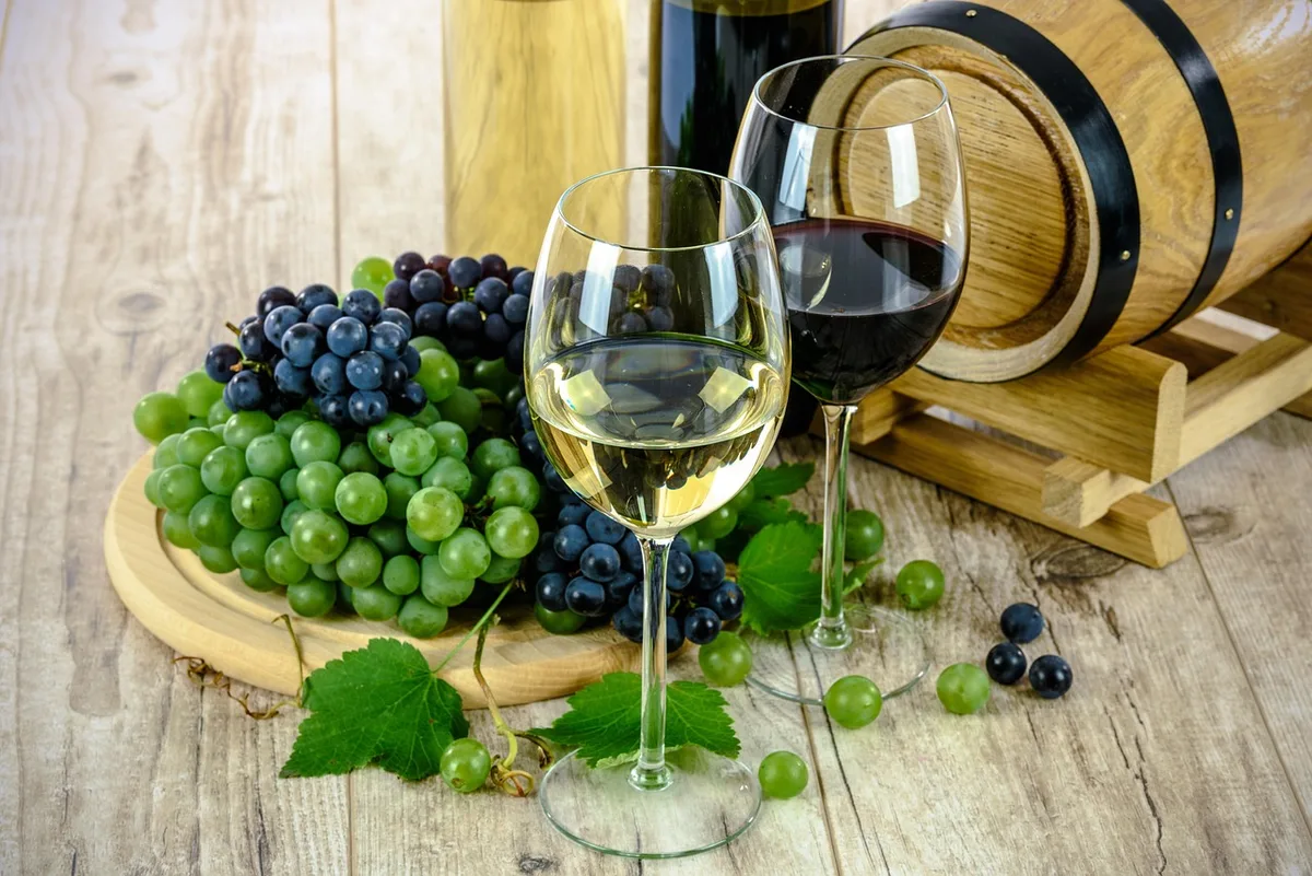 Table de dégustation en terrasse avec vue sur les vignes